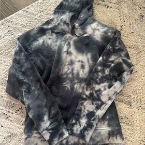 Champion Men's Gray and Black Tie-Dye Sweater